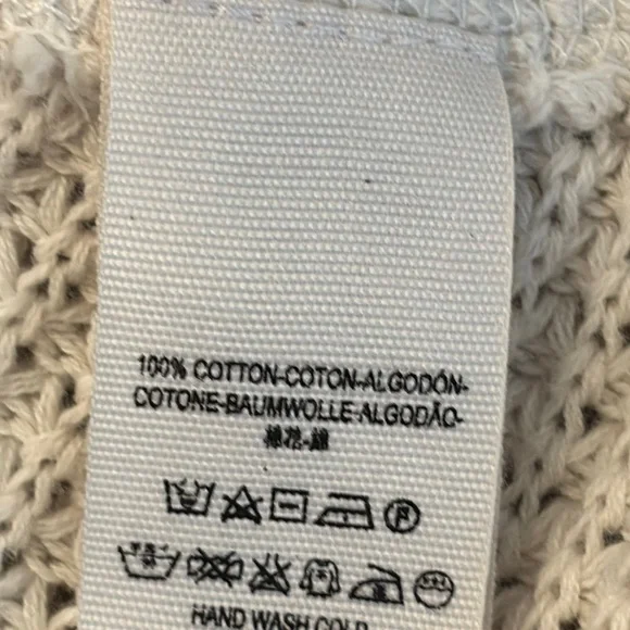 Free People Moonshine Over-Sized Cream Cold Shoulder Sweater,  Cable Knit Top XS - Picture 8 of 8